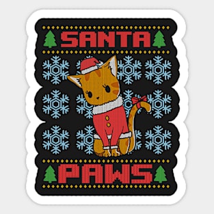 Santa Paws Ugly Christmas Sweater Sticker